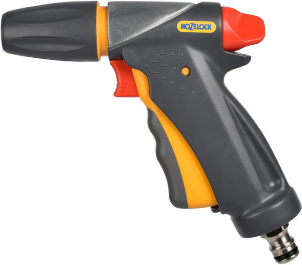 Produktbild des Hozelock Ultramax Jet Spray PRO in Schwarz Grau und Orange mit Markenlogo.