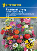Produktbild von Kiepenkerl Blumenmischung mit der Bezeichnung Schnittblumen-Mischung einer Vielfalt an bunten Sommerblumen und Informationen über die... Produktbild von Kiepenkerl Blumenmischung mit der Bezeichnung Schnittblumen-Mischung einer Vielfalt an bunten Sommerblumen und Informationen über die Eigenschaften sowie der Artikelnummer 3356 in deutscher Sprache.