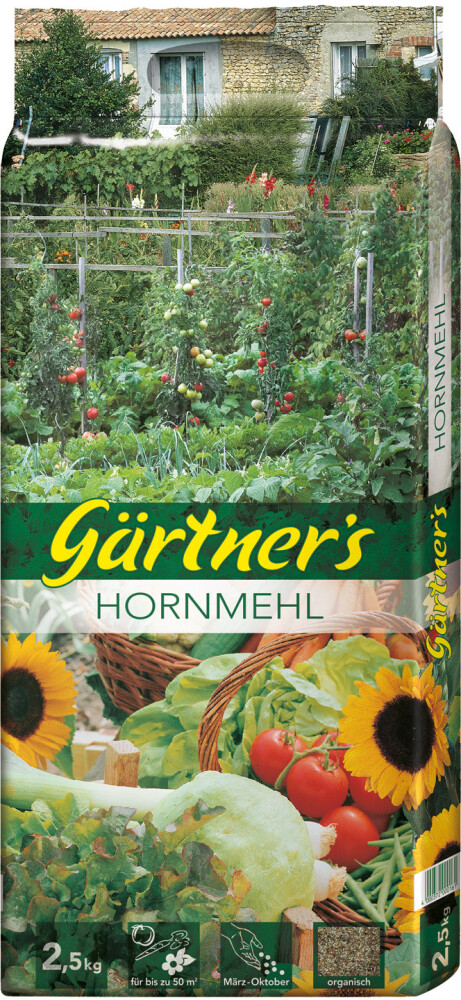 Gärtner's Hornmehl 2,5kg Beutel + Griff Bio Dünger von Gärtners