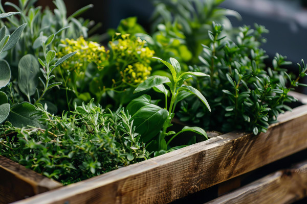 large-fresh-herbs-growing-in-wooden-planter-aromatic-plants-for-culinary-delights