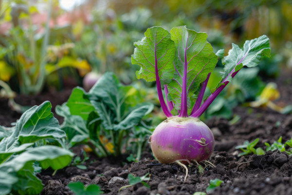 2400-ai-generated-purple-and-green-kohlrabi-vegetable-grows-in-the-organic-garden-soil-illustrating-farming-and-agriculture-growth