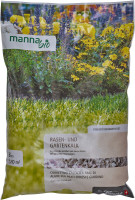 Produktbild von MANNA Bio Garten- und Rasenkalk in einer 8kg Verpackung mit Bildern von blühenden Pflanzen und Rasen sowie Informationen zur... Produktbild von MANNA Bio Garten- und Rasenkalk in einer 8kg Verpackung mit Bildern von blühenden Pflanzen und Rasen sowie Informationen zur Bodenverbesserung und -aktivierung in deutscher und italienischer Sprache.
