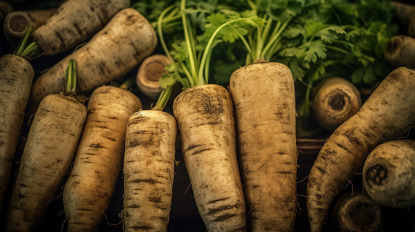 2400-realistic-photo-of-a-bunch-of-parsnip-top-view-vegetables-scenery-ai-generated