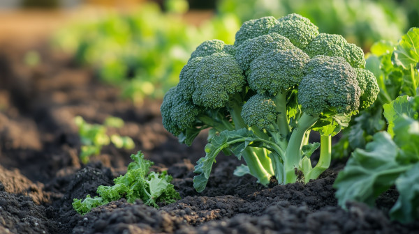 large-broccoli-growing-in-a-lush-garden-bed-under-sunlight-during-the-day-showcasing-vibrant-green-produce-in-rich-soil