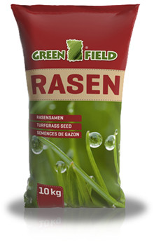 Produktbild von Greenfield GF712 Landschaftsrasen Standard mit Kräutern Verpackung mit Grasabbildung und Gewichtsangabe 10 kg.
