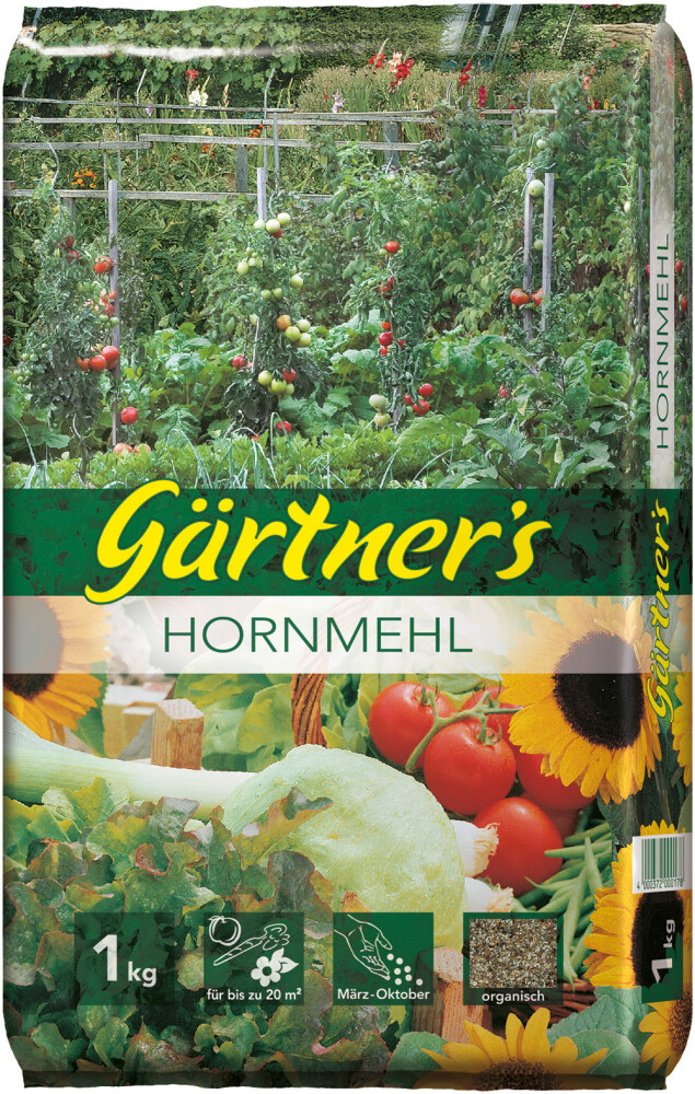 Gärtners Hornmehl 1kg Organischer Stickstoffdünger für gesundes