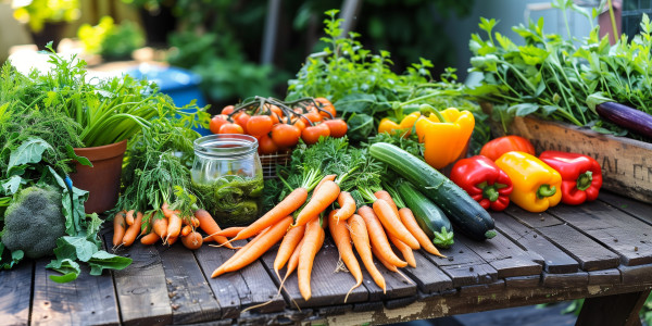 large-assortment-of-fresh-vegetables-on-a-rustic-table-with-a-jar-of-paleo-dressing-photo