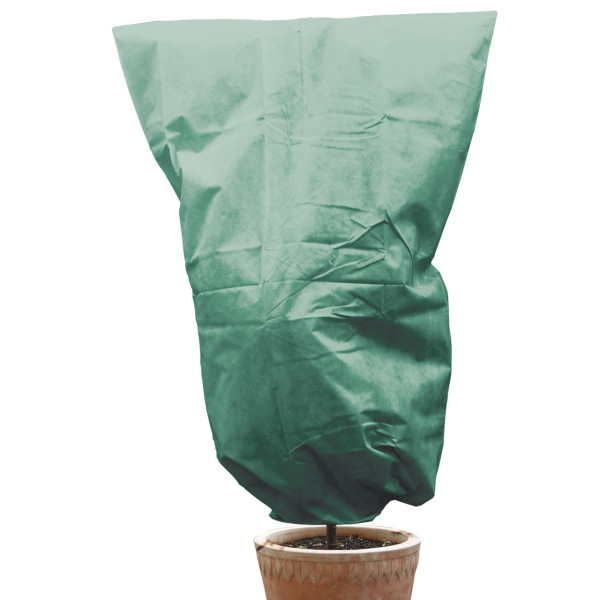 Produktbild der Videx Winterschutz Mega Vlieshaube in grün 2, 40, x2, 0, m über einem Blumentopf zur Veranschaulichung der Anwendung