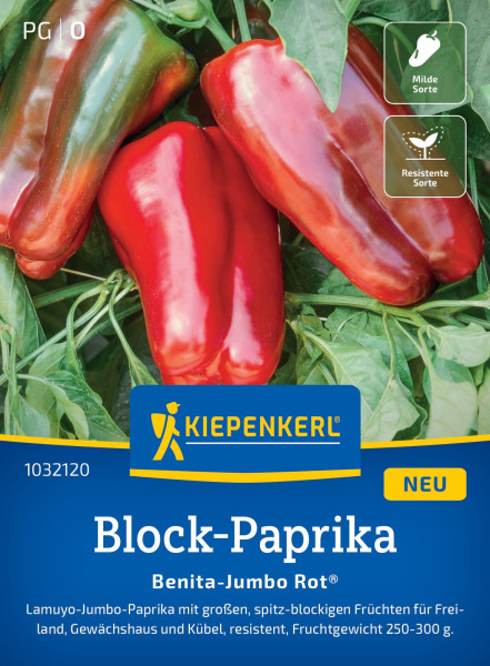 Kiepenkerl Block-Paprika Benita-Jumbo Rot® F1