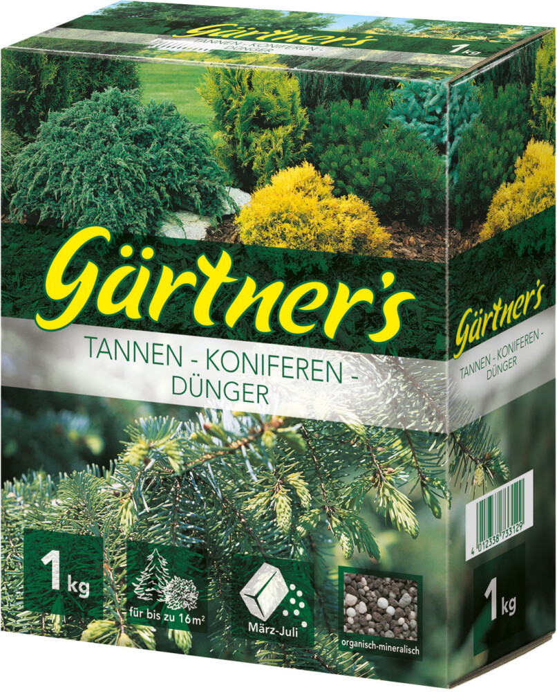Gärtners TannenKoniferenDünger 1kg NPK 5+4+6 für vitale Nadelbäume