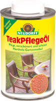 Produktbild von Neudorff TeakPflegeÖl 500ml Dose mit Hinweisen zur Pflege und Schutz von Hartholz-Gartenmöbeln. Produktbild von Neudorff TeakPflegeÖl 500ml Dose mit Hinweisen zur Pflege und Schutz von Hartholz-Gartenmöbeln.