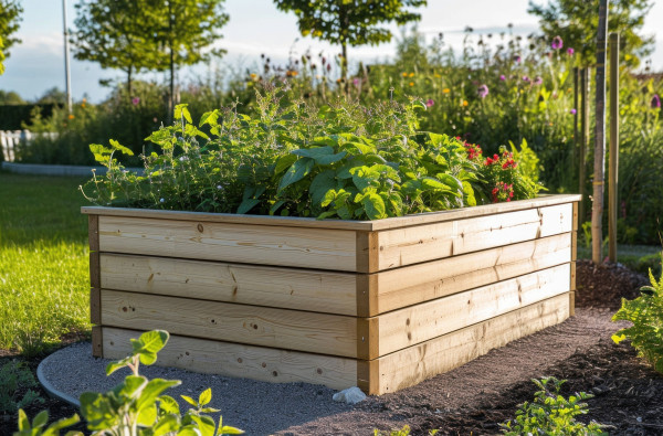 large-ai-generated-a-wooden-raised-garden-bed-in-a-garden