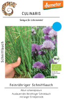 Produktbild von Culinaris BIO Schnittlauch Bellarisa mit demeter Logo zeigt frischen Schnittlauch und blühende Schnittlauchblüten sowie Produktinformationen... Produktbild von Culinaris BIO Schnittlauch Bellarisa mit demeter Logo zeigt frischen Schnittlauch und blühende Schnittlauchblüten sowie Produktinformationen und Bio-Siegel in deutscher Sprache.