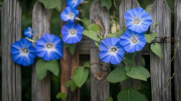 2400-beautiful-blue-morning-glories-climbing-a-rustic-wooden-fence-in-a-lush-garden-during-the-afternoon-sun