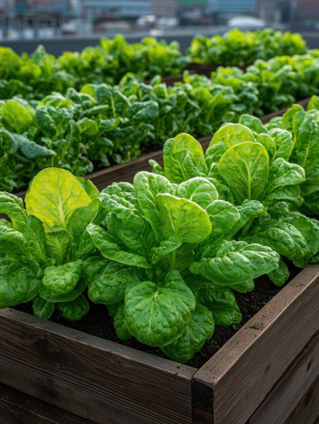 large-organic-lettuce-growing-in-a-rooftop-garden