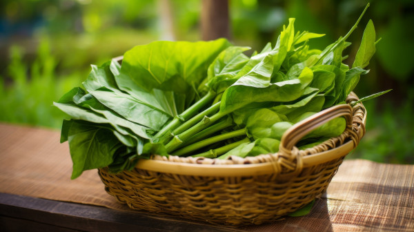 large-organic-greens-in-bamboo-basket