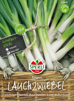 Produktbild von Sperli Lauchzwiebel Kaigaro mit Darstellung der Pflanzen in einem Korb und Informationen zur Eignung für Gourmetküche Aussaatzeit Mai bis... Produktbild von Sperli Lauchzwiebel Kaigaro mit Darstellung der Pflanzen in einem Korb und Informationen zur Eignung für Gourmetküche Aussaatzeit Mai bis Oktober und Neu-Siegel.