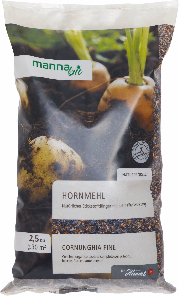 MANNA Bio Hornmehl 2,5kg Natürlicher NDünger für 30m² Garten