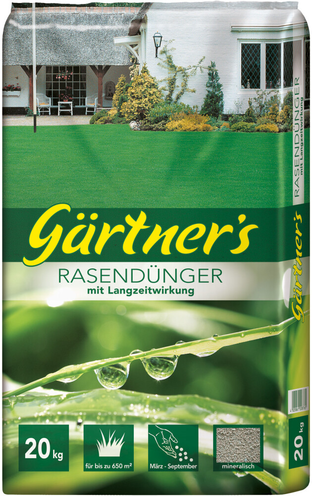 Gärtners Rasendünger 20kg Langzeitwirkung für sattes Grün