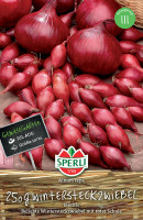 Produktbild von Sperli Rote Steckzwiebel Electric mit mehreren roten Zwiebeln und Verpackungsdesign samt Markenlogo und zusätzlichen Produktinformationen in... Produktbild von Sperli Rote Steckzwiebel Electric mit mehreren roten Zwiebeln und Verpackungsdesign samt Markenlogo und zusätzlichen Produktinformationen in deutscher Sprache.