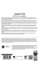 Sperli Französische Schalotte Longor Produktbild der Verpackung von Sperli Französische Schalotte Longor mit Beschreibungen in verschiedenen Sprachen Anbauhinweisen und Nachhaltigkeitssiegel