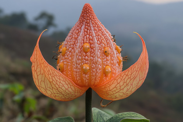 large-orange-pitcher-plant-flower-displays-unique-structure